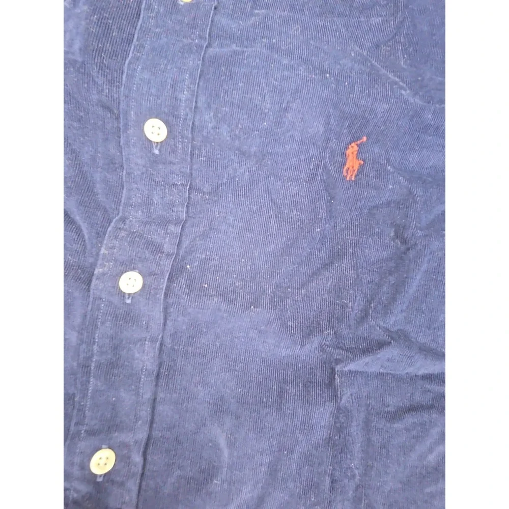 NWT Y2K Vintage Polo Ralph Lauren Blake Corduroy Button Down Shirt Mens XXL Blue